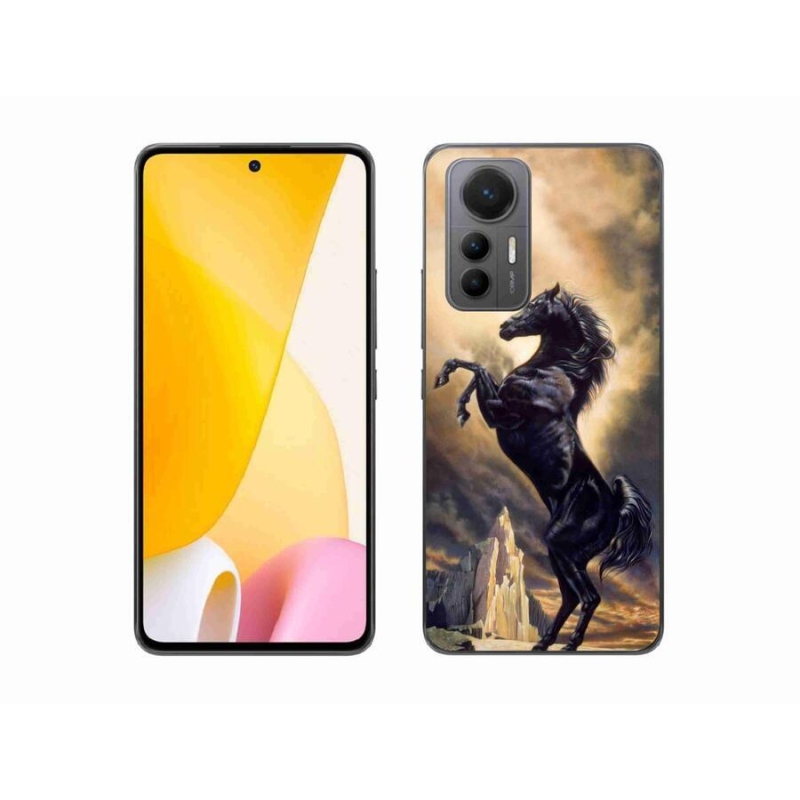 Gelový kryt mmCase na mobil Xiaomi 12 Lite - černý kreslený kůň