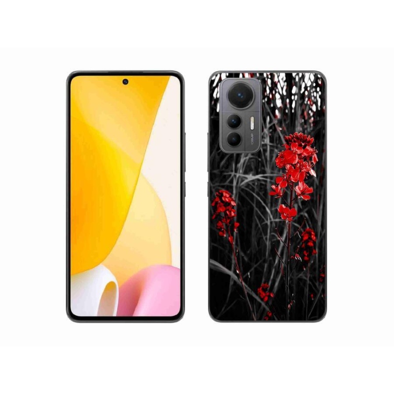 Gelový kryt mmCase na mobil Xiaomi 12 Lite - červená rostlina