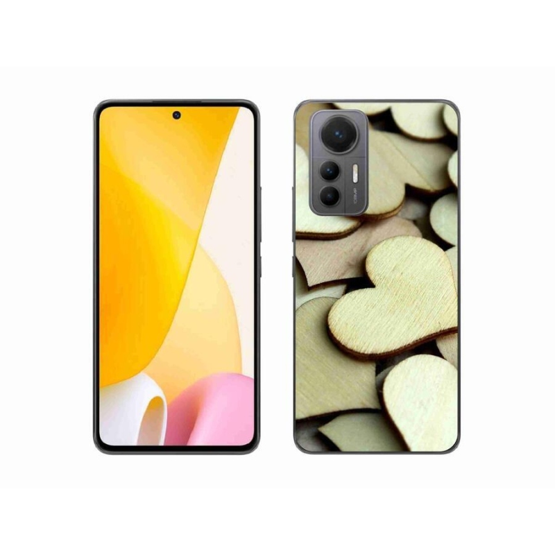 Gelový kryt mmCase na mobil Xiaomi 12 Lite - dřevěná srdíčka