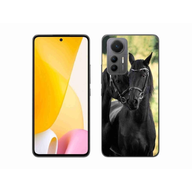 Gelový kryt mmCase na mobil Xiaomi 12 Lite - dva černí koně