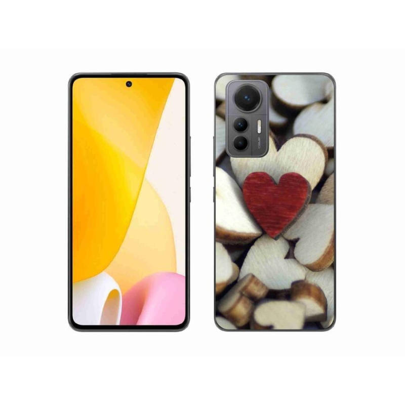 Gelový kryt mmCase na mobil Xiaomi 12 Lite - gravírované červené srdce