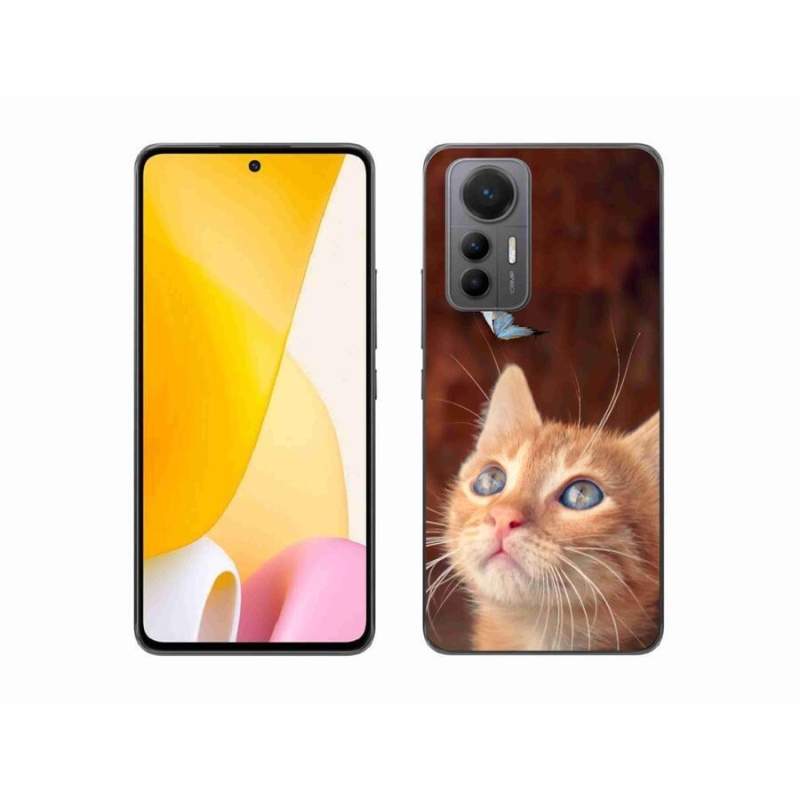 Gelový kryt mmCase na mobil Xiaomi 12 Lite - motýl a kotě