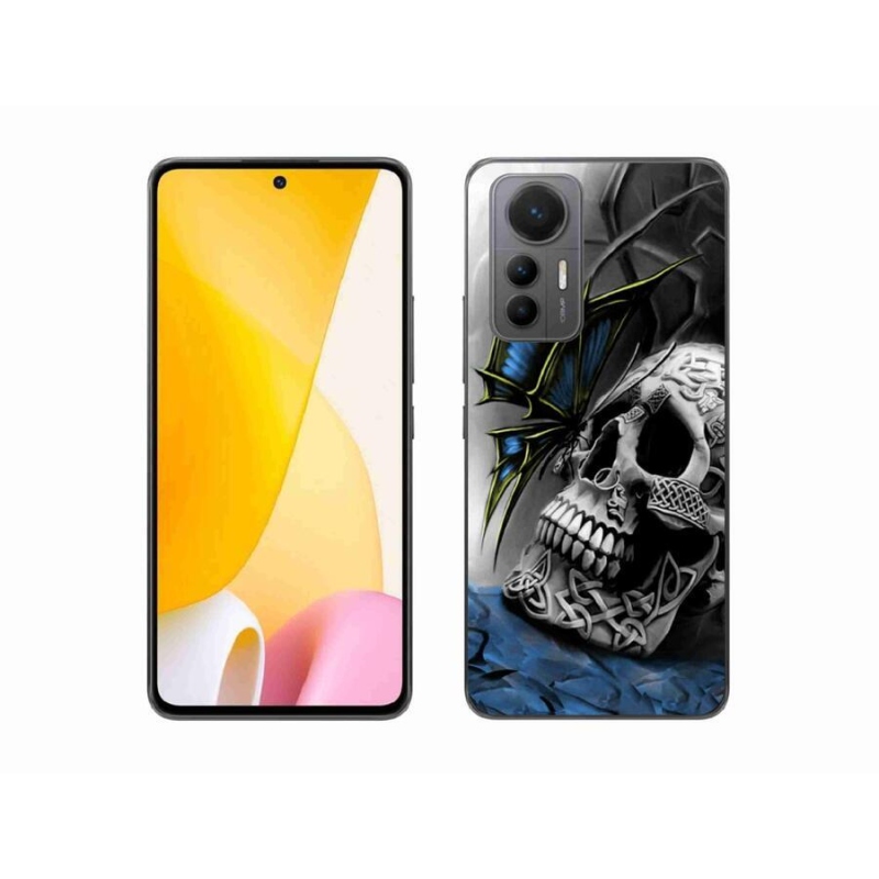 Gelový kryt mmCase na mobil Xiaomi 12 Lite - motýl a lebka
