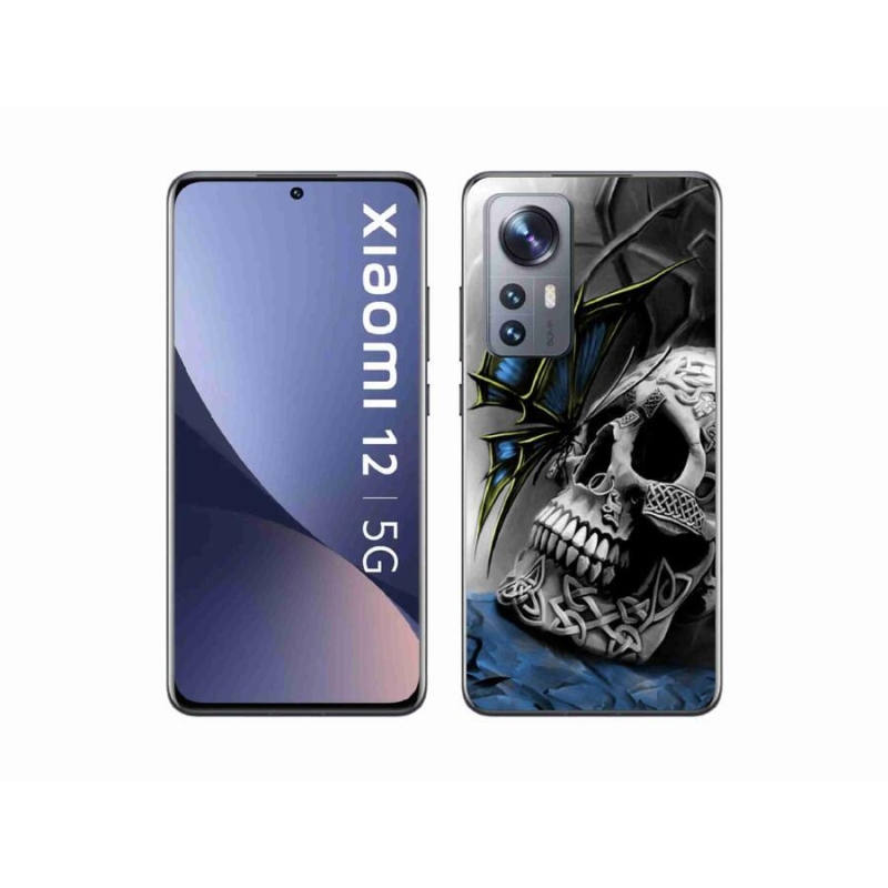 Gelový kryt mmCase na mobil Xiaomi 12 - motýl a lebka