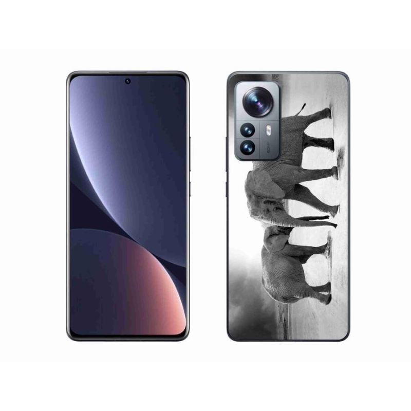 Gelový kryt mmCase na mobil Xiaomi 12 Pro - černobílí sloni