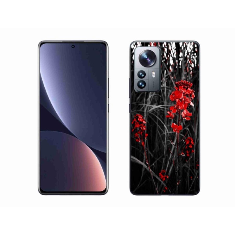 Gelový kryt mmCase na mobil Xiaomi 12 Pro - červená rostlina