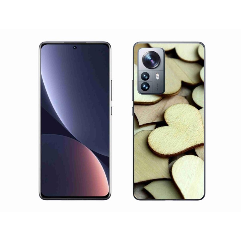 Gelový kryt mmCase na mobil Xiaomi 12 Pro - dřevěná srdíčka