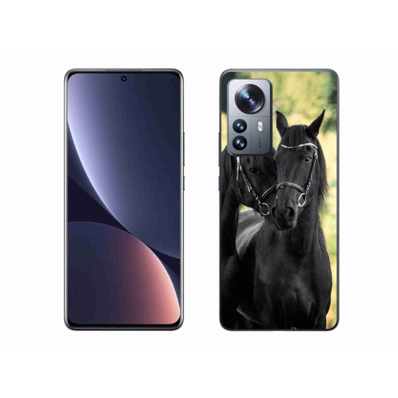 Gelový kryt mmCase na mobil Xiaomi 12 Pro - dva černí koně