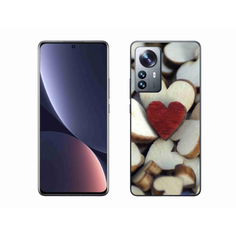 Gelový kryt mmCase na mobil Xiaomi 12 Pro - gravírované červené srdce