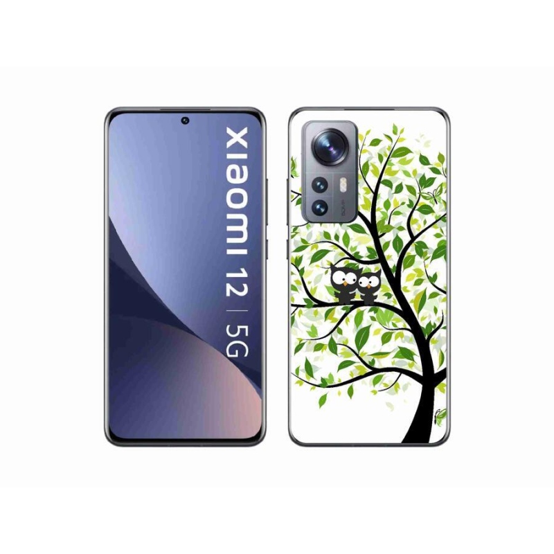 Gelový kryt mmCase na mobil Xiaomi 12 - sovičky na stromě