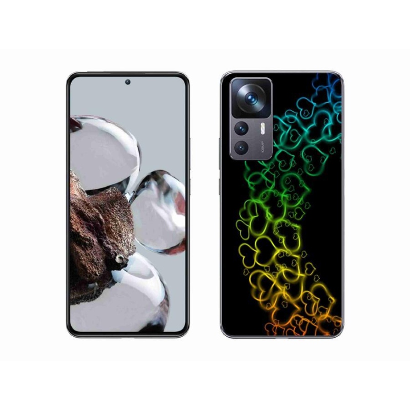 Gelový kryt mmCase na mobil Xiaomi 12T - barevná srdíčka