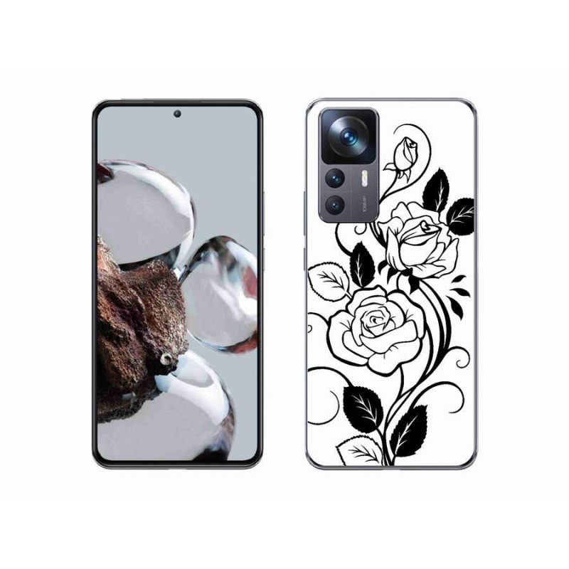 Gelový kryt mmCase na mobil Xiaomi 12T Pro - černobílá růže