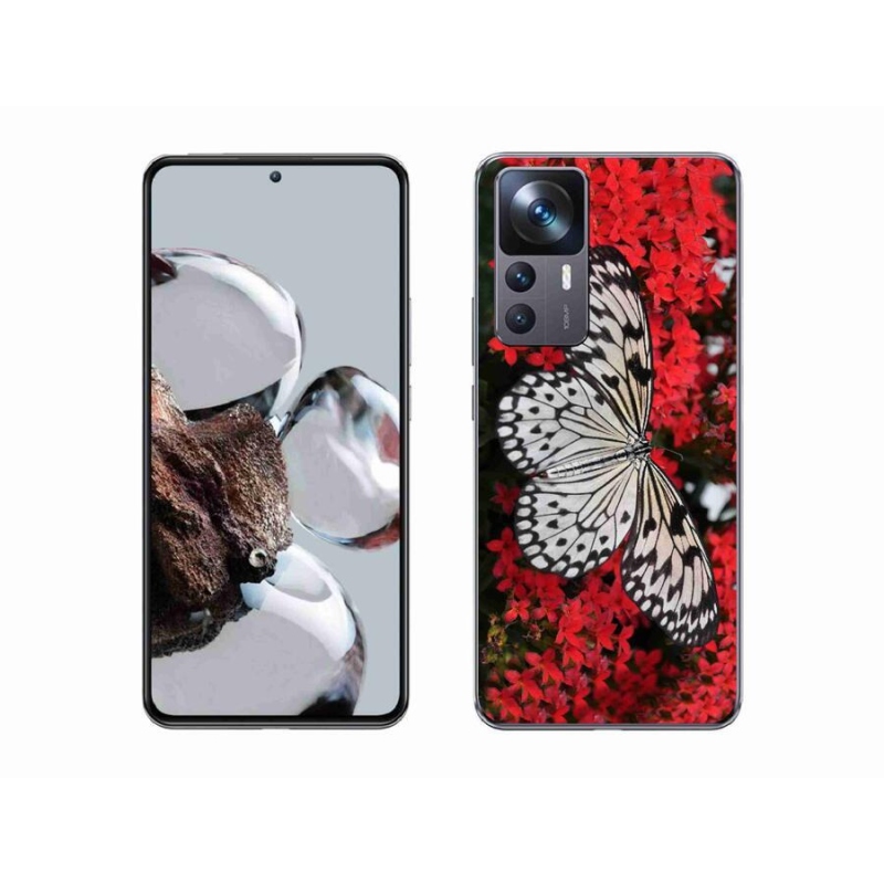 Gelový kryt mmCase na mobil Xiaomi 12T Pro - černobílý motýl 1