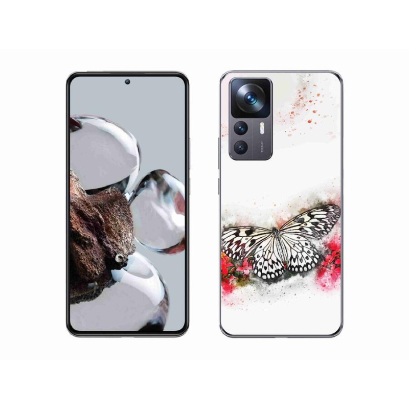 Gelový kryt mmCase na mobil Xiaomi 12T Pro - černobílý motýl