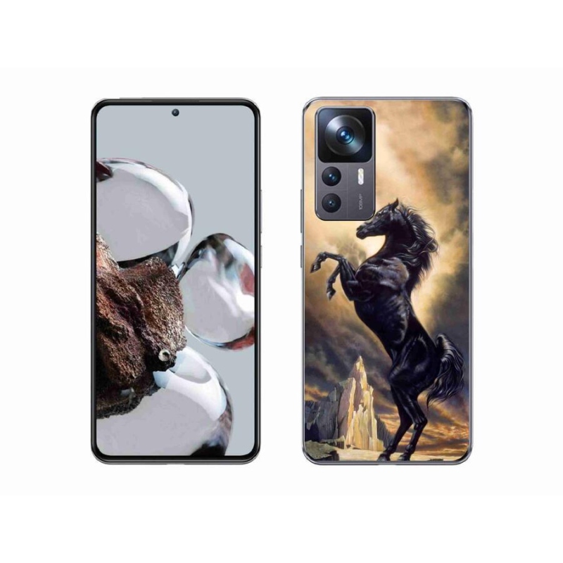 Gelový kryt mmCase na mobil Xiaomi 12T Pro - černý kreslený kůň