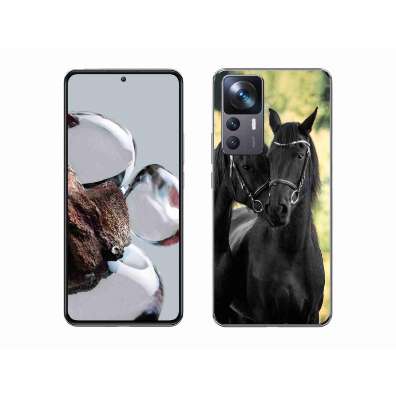 Gelový kryt mmCase na mobil Xiaomi 12T Pro - dva černí koně