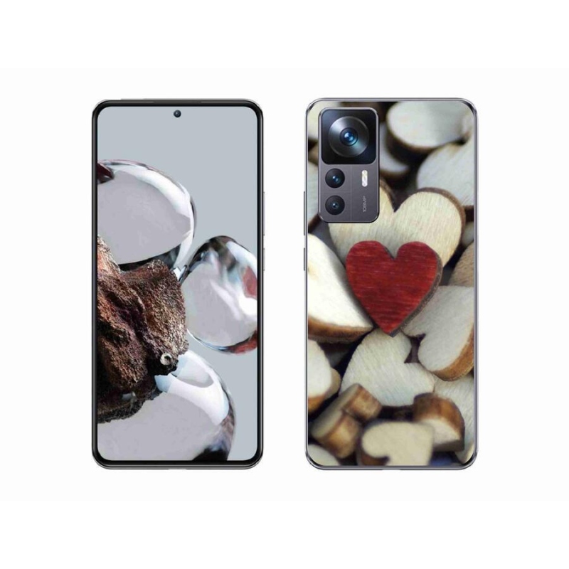 Gelový kryt mmCase na mobil Xiaomi 12T Pro - gravírované červené srdce