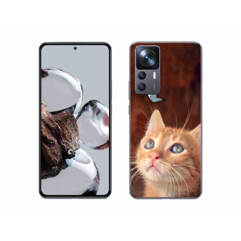 Gelový kryt mmCase na mobil Xiaomi 12T Pro - motýl a kotě