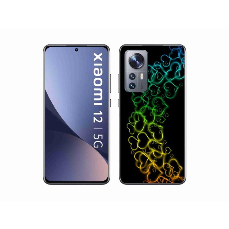 Gelový kryt mmCase na mobil Xiaomi 12X - barevná srdíčka