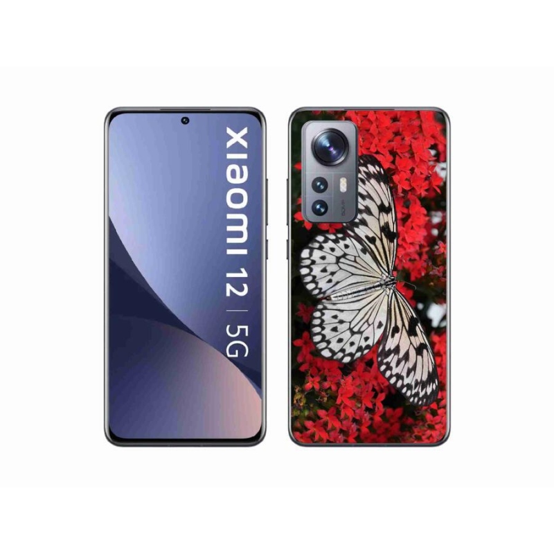 Gelový kryt mmCase na mobil Xiaomi 12X - černobílý motýl 1