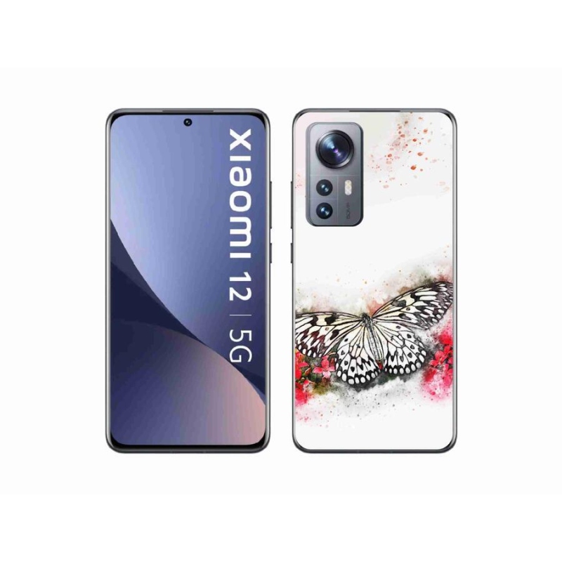 Gelový kryt mmCase na mobil Xiaomi 12X - černobílý motýl