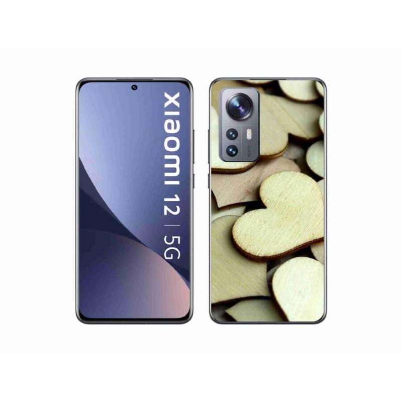 Gelový kryt mmCase na mobil Xiaomi 12X - dřevěná srdíčka
