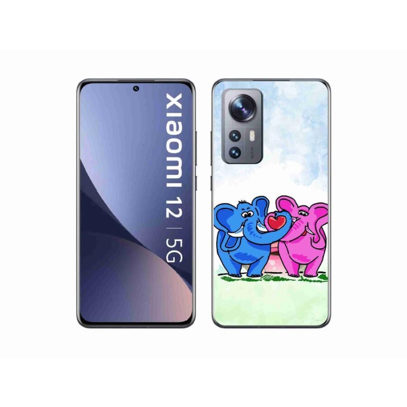 Gelový kryt mmCase na mobil Xiaomi 12X - zamilovaní sloni