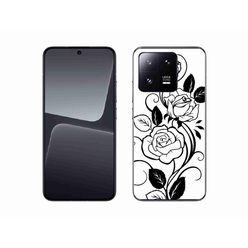 Gelový kryt mmCase na mobil Xiaomi 13 - černobílá růže