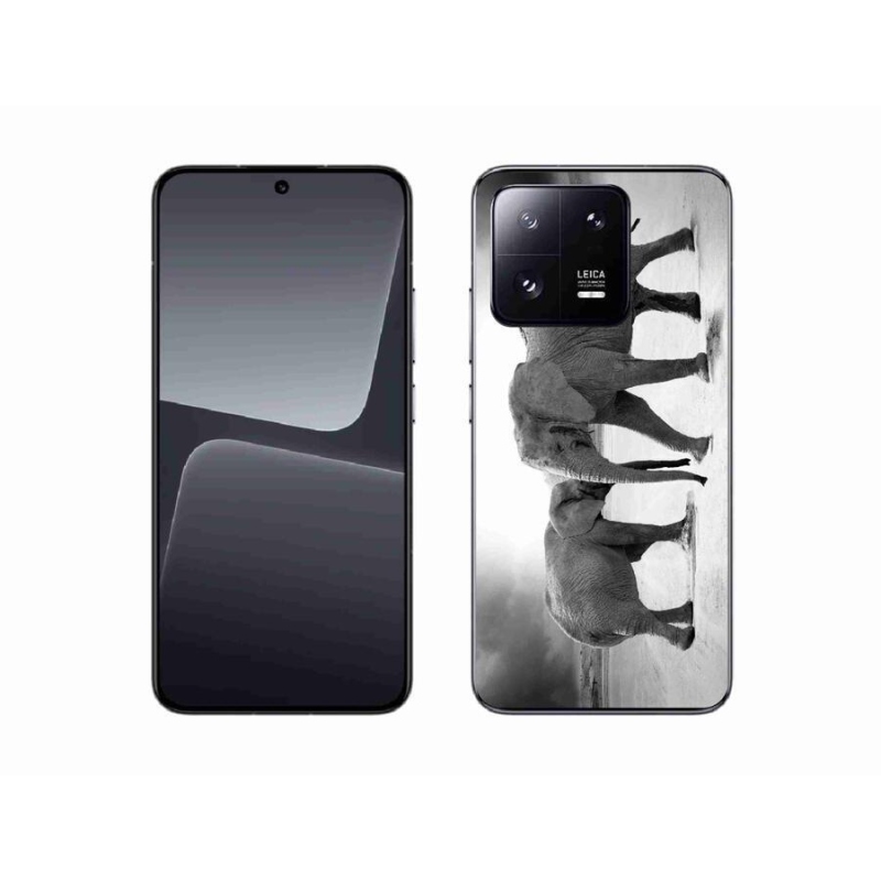 Gelový kryt mmCase na mobil Xiaomi 13 - černobílí sloni