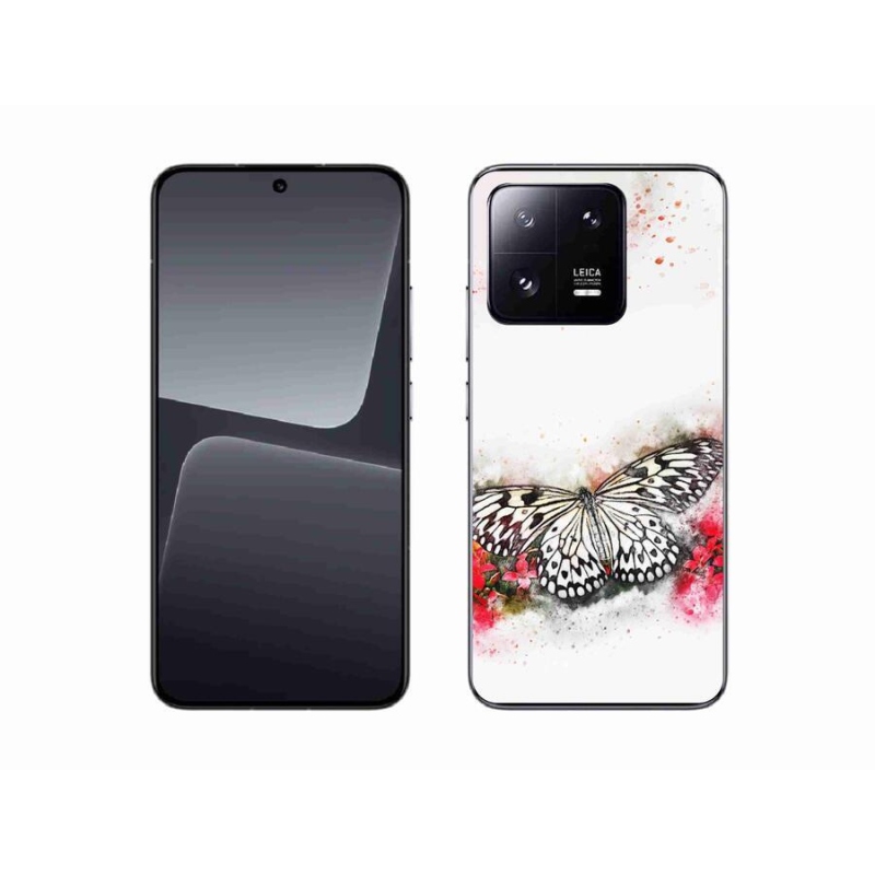 Gelový kryt mmCase na mobil Xiaomi 13 - černobílý motýl