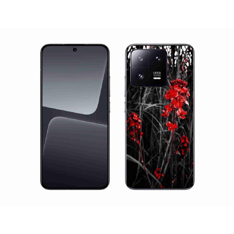 Gelový kryt mmCase na mobil Xiaomi 13 - červená rostlina