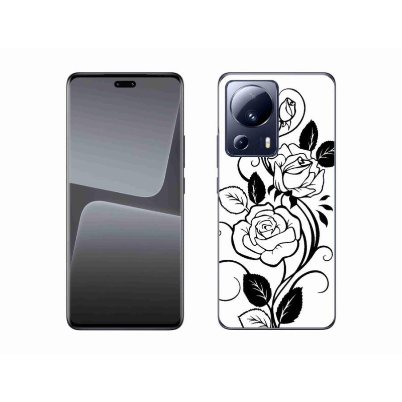Gelový kryt mmCase na mobil Xiaomi 13 Lite - černobílá růže
