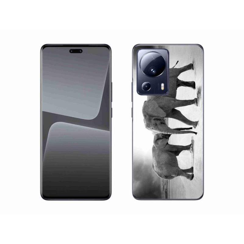 Gelový kryt mmCase na mobil Xiaomi 13 Lite - černobílí sloni