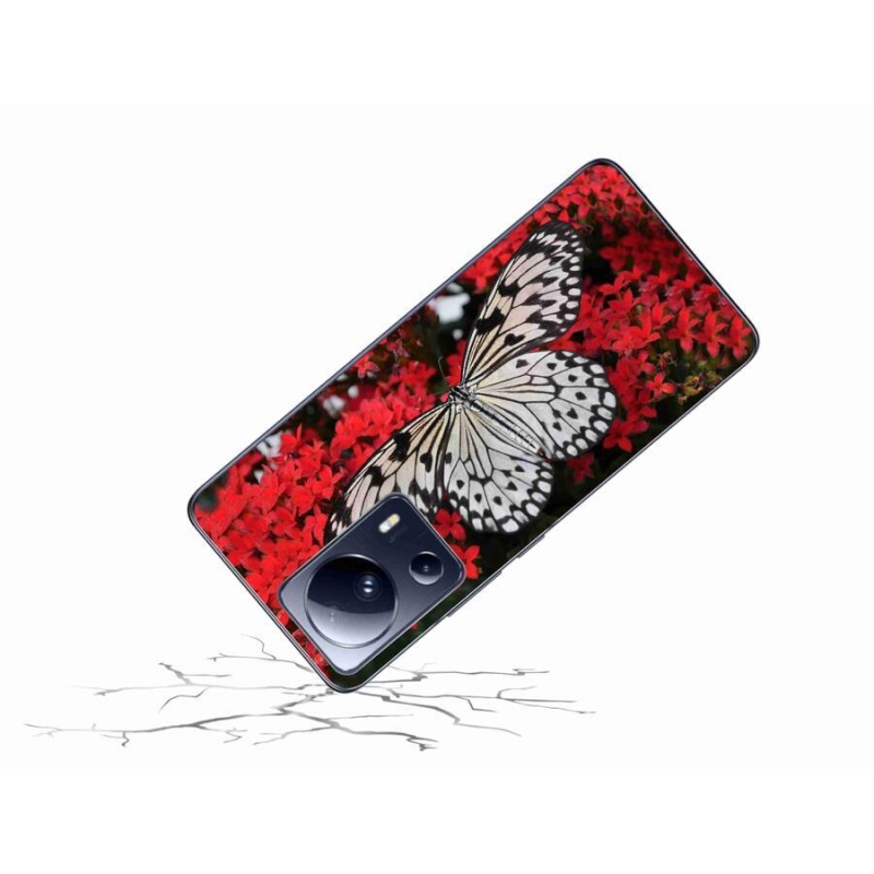 Gelový kryt mmCase na mobil Xiaomi 13 Lite - černobílý motýl 1