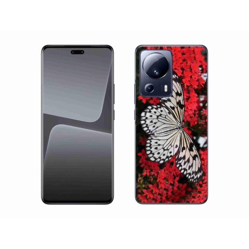 Gelový kryt mmCase na mobil Xiaomi 13 Lite - černobílý motýl 1