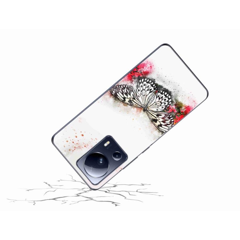 Gelový kryt mmCase na mobil Xiaomi 13 Lite - černobílý motýl