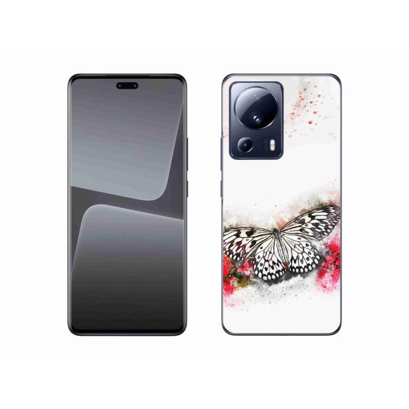 Gelový kryt mmCase na mobil Xiaomi 13 Lite - černobílý motýl