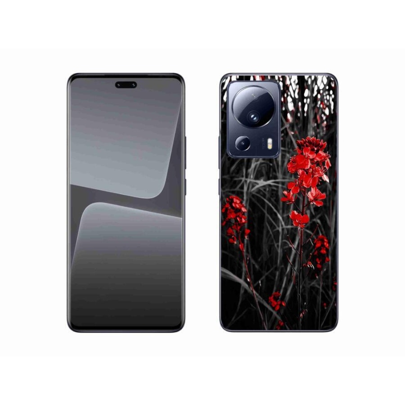 Gelový kryt mmCase na mobil Xiaomi 13 Lite - červená rostlina