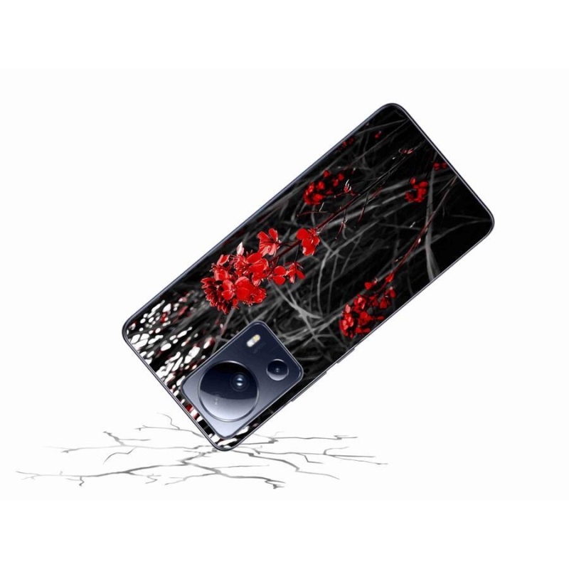 Gelový kryt mmCase na mobil Xiaomi 13 Lite - červená rostlina