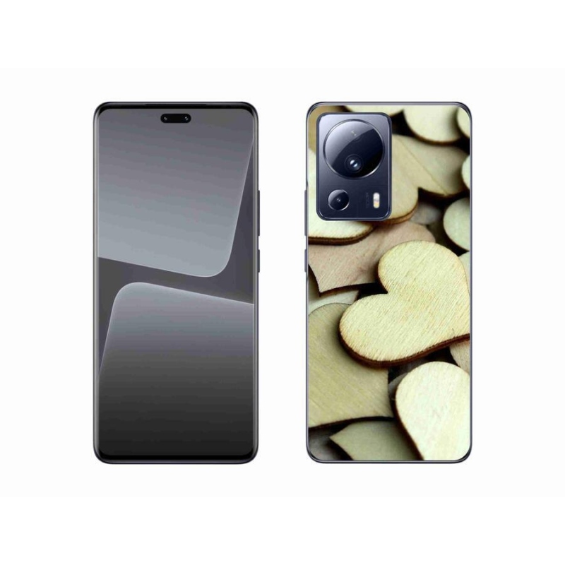 Gelový kryt mmCase na mobil Xiaomi 13 Lite - dřevěná srdíčka