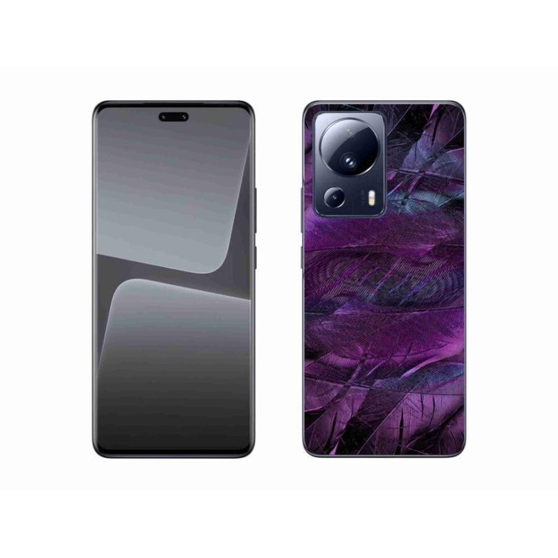 Gelový kryt mmCase na mobil Xiaomi 13 Lite - fialová pírka