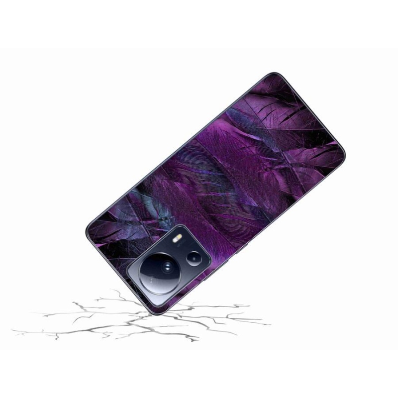 Gelový kryt mmCase na mobil Xiaomi 13 Lite - fialová pírka