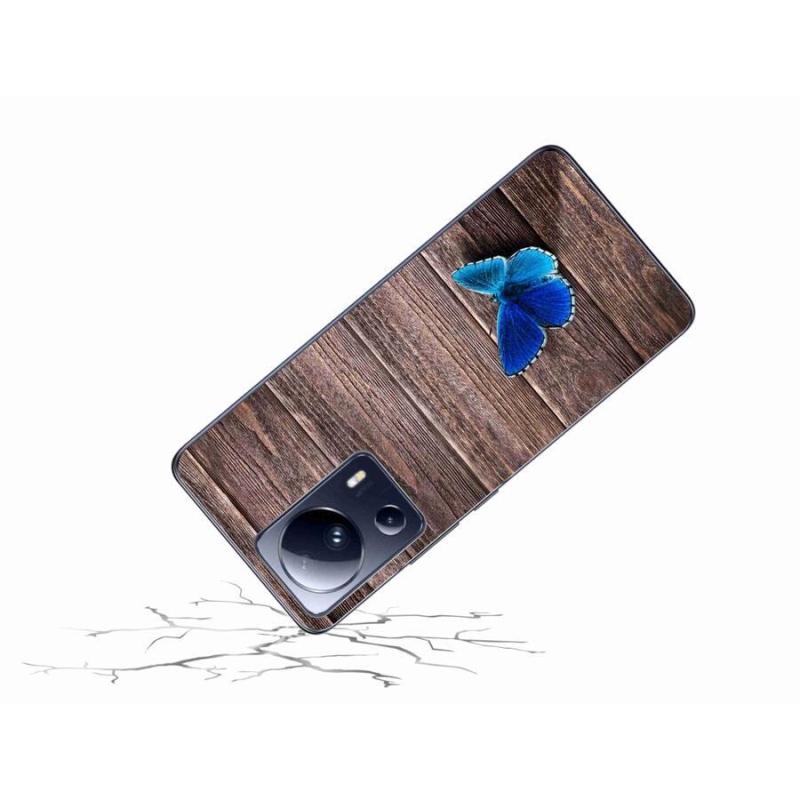 Gelový kryt mmCase na mobil Xiaomi 13 Lite - modrý motýl 1