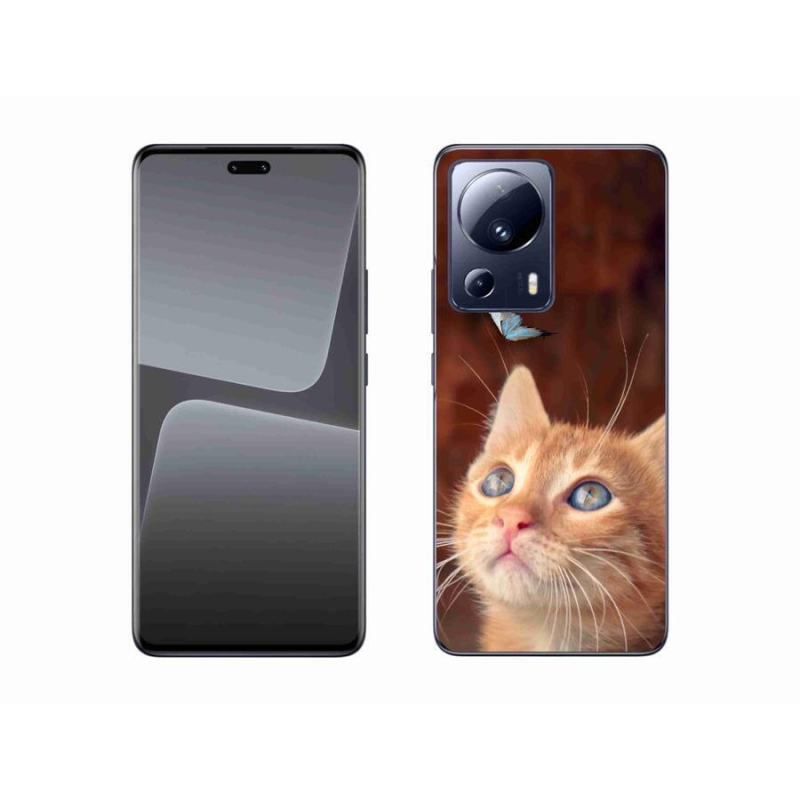 Gelový kryt mmCase na mobil Xiaomi 13 Lite - motýl a kotě