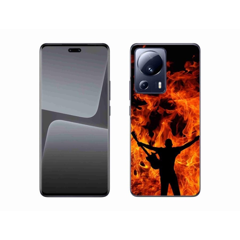 Gelový kryt mmCase na mobil Xiaomi 13 Lite - muzikant a oheň
