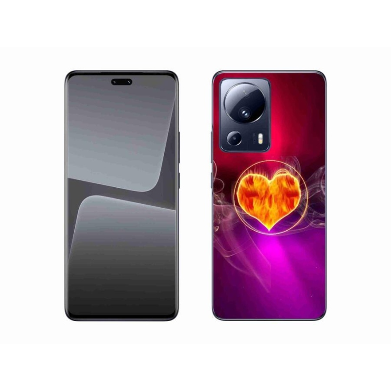 Gelový kryt mmCase na mobil Xiaomi 13 Lite - ohnivé srdce