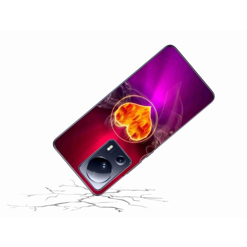 Gelový kryt mmCase na mobil Xiaomi 13 Lite - ohnivé srdce