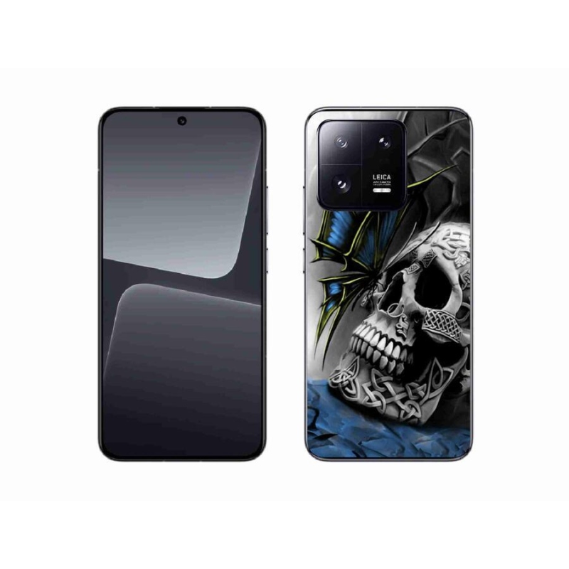 Gelový kryt mmCase na mobil Xiaomi 13 - motýl a lebka