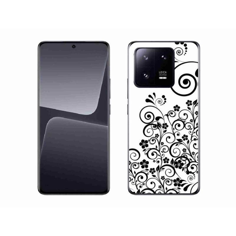 Gelový kryt mmCase na mobil Xiaomi 13 Pro - černobílé květinové vzory