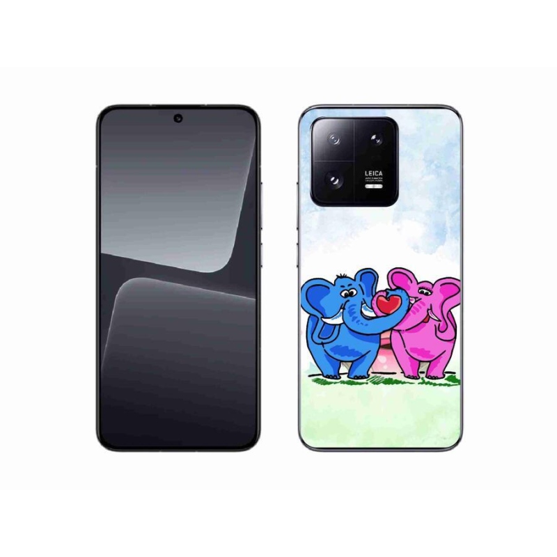 Gelový kryt mmCase na mobil Xiaomi 13 - zamilovaní sloni